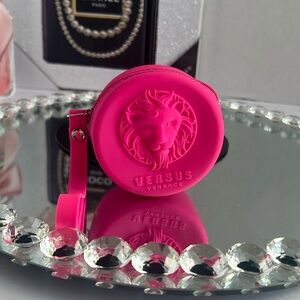 Versus Versace Silicone Fuchsia Zipper Pouch